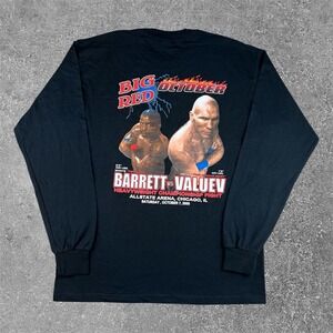 Vintage Valuev vs Barrett Boxing Long Sleeve T-Shirt Mens Large Black Lot Tee